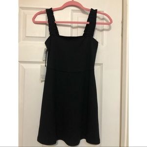 Aritzia Sundays Best Ruffle Strap Black Mini Dress